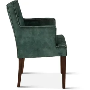 Grosvenor Madison 24" Dining Armchair in Green Velvet with Dark Legs
