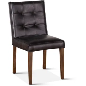 Grosvenor Madison 18" Dining Chair in Black Eco Leather with Dark Legs