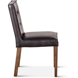 Grosvenor Madison 18" Dining Chair in Black Eco Leather with Dark Legs