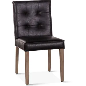 Grosvenor Madison 18" Dining Chair in Black Eco Leather with Light Legs