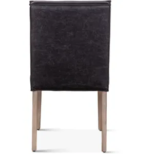 Grosvenor Madison 18" Dining Chair in Black Eco Leather with Light Legs