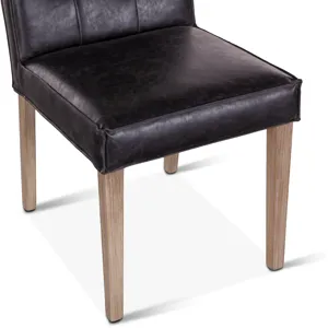 Grosvenor Madison 18" Dining Chair in Black Eco Leather with Light Legs