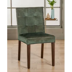 Grosvenor Madison 18" Dining Chair in Green Velvet with Dark Legs
