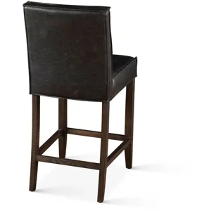 Grosvenor Madison Counter Chair in Black Leather with Dark Legs