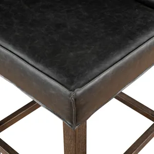 Grosvenor Madison Counter Chair in Black Leather with Dark Legs