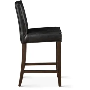 Grosvenor Madison Counter Chair in Black Leather with Dark Legs