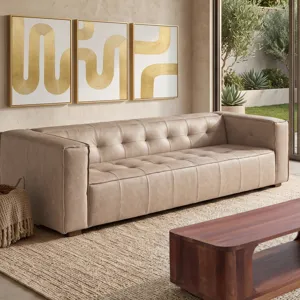 Grosvenor Milano 106" Sofa in Vintage Cream Top Grain Leather