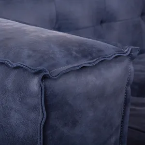 Grosvenor Milano 106" Sofa in Italian Blue Top Grain Leather