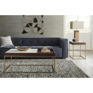 Grosvenor Milano 106" Sofa in Italian Blue Top Grain Leather