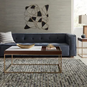 Grosvenor Milano 106" Sofa in Italian Blue Top Grain Leather