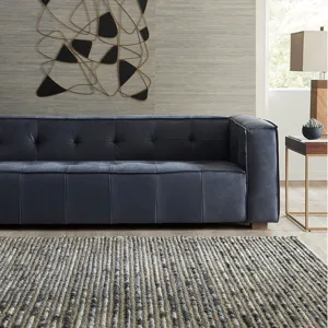 Grosvenor Milano 106" Sofa in Italian Blue Top Grain Leather