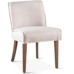 Grosvenor Buddy 20" Dining Chair in Beige Linen with Natural Legs