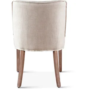 Grosvenor Buddy 20" Dining Chair in Beige Linen with Natural Legs