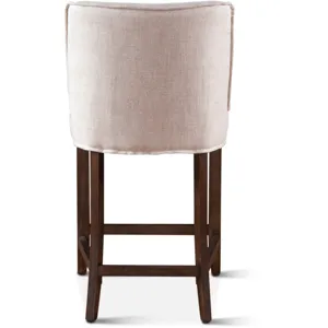 Grosvenor Buddy 20" Counter Chair in Beige Linen with Dark Legs