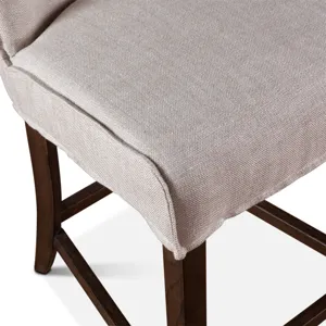 Grosvenor Buddy 20" Counter Chair in Beige Linen with Dark Legs