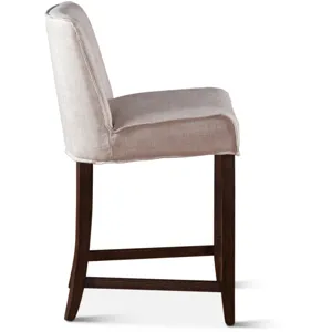 Grosvenor Buddy 20" Counter Chair in Beige Linen with Dark Legs