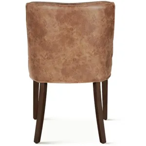 Grosvenor Buddy 20" Dining Chair in Tan Leather with Matte Brown Legs