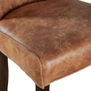 Grosvenor Buddy 20" Dining Chair in Tan Leather with Matte Brown Legs