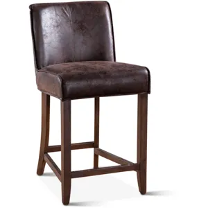Grosvenor Buddy 20" Counter Chair in Dark Brown Leather with Matte Brown Legs