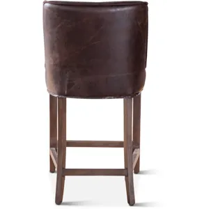 Grosvenor Buddy 20" Counter Chair in Dark Brown Leather with Matte Brown Legs