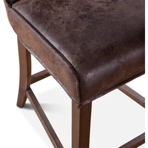 Grosvenor Buddy 20" Counter Chair in Dark Brown Leather with Matte Brown Legs