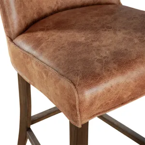 Grosvenor Buddy 20" Counter Chair in Tan Leather with Matte Brown Legs
