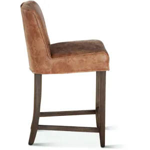 Grosvenor Buddy 20" Counter Chair in Tan Leather with Matte Brown Legs