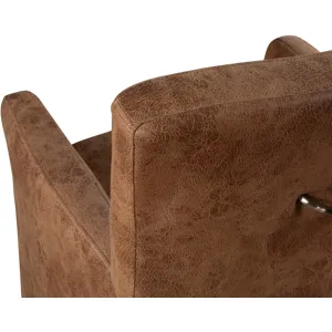 Grosvenor Peabody 25" Wheeled Armchair in Tan Leather