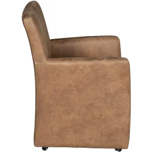 Grosvenor Peabody 25" Wheeled Armchair in Tan Leather