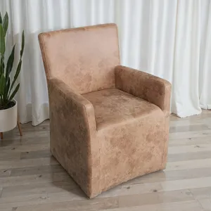 Grosvenor Peabody 25" Wheeled Armchair in Tan Leather