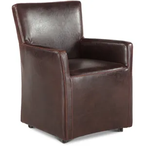 Grosvenor Peabody 25" Wheeled Armchair in Brown Leather