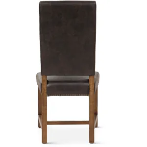 Upholstered Seating Darcy Dining Chair in Dark Brown with Earth Legs