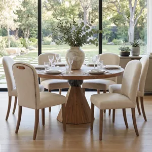 Upholstered Seating Jessie 18" Dining Chair in Beige Linen