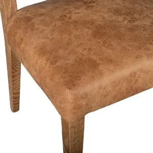 Grosvenor Maya 21" Dining Chair in Tan Leather with Natural Legs