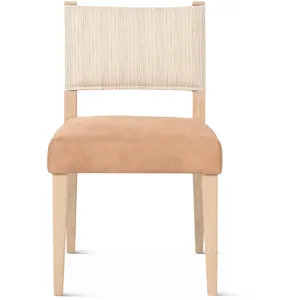 Grosvenor Maya 21" Dining Chair in Durango Linen and Antique Leather with Napoleon Legs