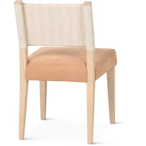 Grosvenor Maya 21" Dining Chair in Durango Linen and Antique Leather with Napoleon Legs