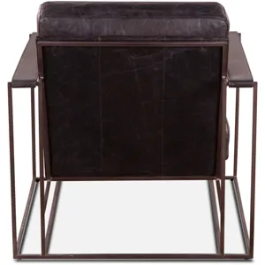 Grosvenor Bogart Modern 30" Accent Chair in Ebony Black Leather