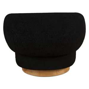 Gatsby Estelle 35" Swivel Accent Chair in Midnight Boucle Fabric