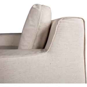 Gatsby Palladium Swivel Accent Chair in White Linen Slipcover