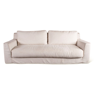Gatsby Palladium Sofa in White Linen Slipcover