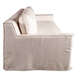 Gatsby Palladium Sofa in White Linen Slipcover