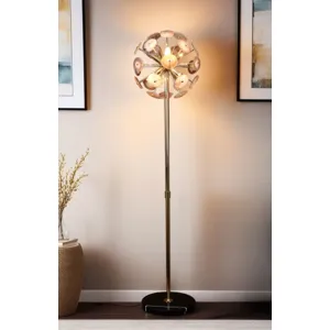 Vintage Light Agate and Marble Floor Lamp