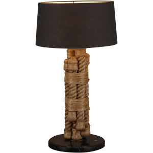 Vintage Light Rope, Metal and Marble Table Lamp
