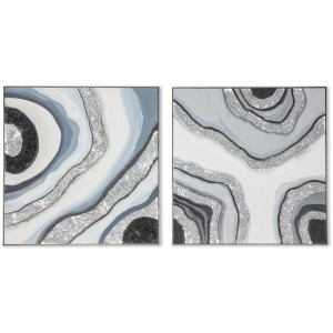 Palette Agate Allure Hand Painted Framed Diptych