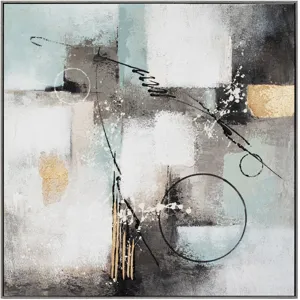 Palette Circular Symphony Hand Painted Framed Diptych