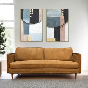Palette Cityscape Abstractions Hand Painted Framed Diptych