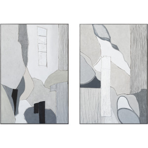 Palette Desert Mirage Hand Painted Framed Diptych