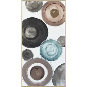 Palette Delicate Dishes Hand Painted Framed Diptych