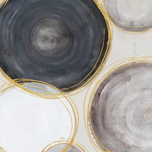 Palette Gilded Globes Hand Painted Framed Triptych