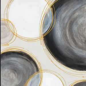 Palette Gilded Globes Hand Painted Framed Triptych